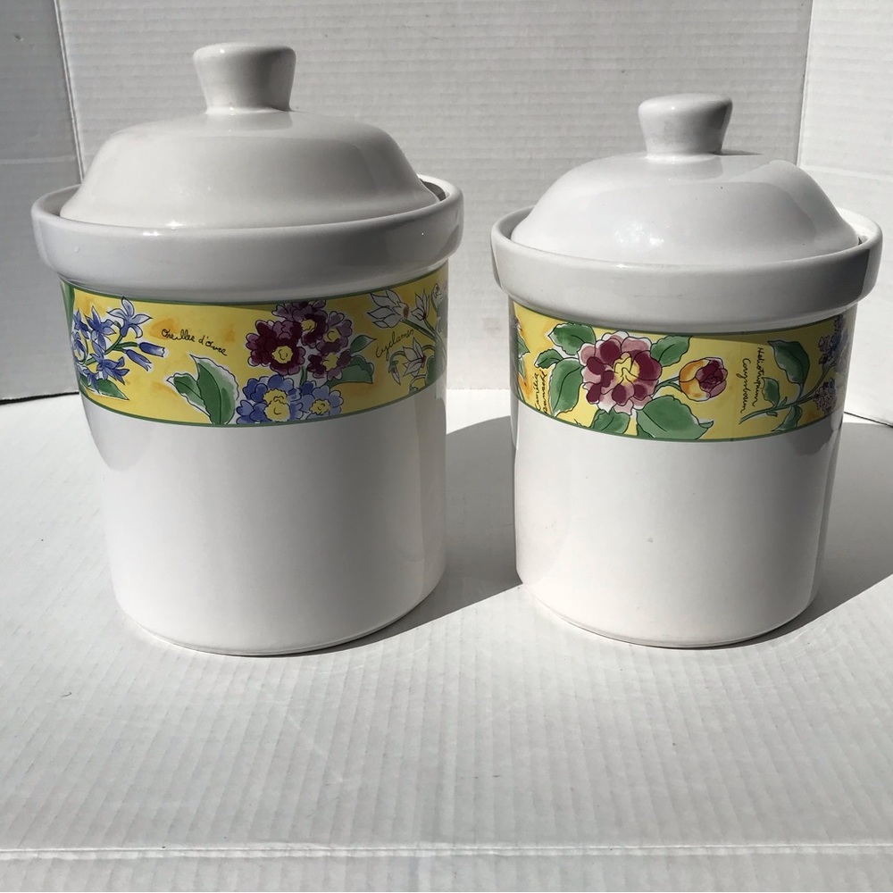 Set Of 2 Furio Home Ceramic “Crème Brûlée” Canisters